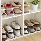 CiBiZi Shoe Slots Organizer 6Pack Metal Shoe Stackers for a Pair of Shoes Double Layer Shoe Holder Shoe Storage Closet Organizers Shoe Space Saver Organizador de Zapatos Black