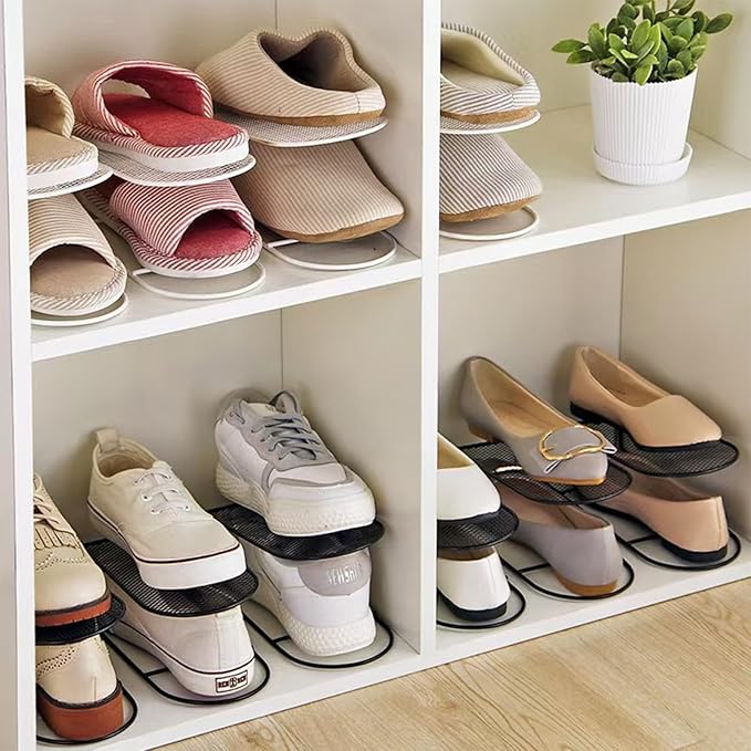 CiBiZi Shoe Slots Organizer 10Pack Metal Shoe Stackers for a Pair of Shoes Display Shelf Shoe Holder Storage Closet Organizers Space Saver Organizador de Zapatos White