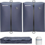 Vacuum Bag for Travel, Professional IPX8 Waterproof Reusable Vacuum Compression Bags for Travel Suitcases, Durable Space Saver Bag(2 PACK Navy Blue,With Pump)