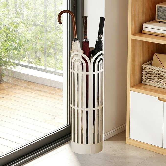 Fenteer Umbrella Holder Umbrella Stand Convenient Multifunction Round Portable Organizer Container Bucket for Home Indoor Hotel Entry