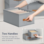DIMJ Large Wardrobe Clothes Organizer - 8 Packs Fabric Closet Storage Organizer with Handles, Foldable Closet Organizers Dividers for Clothing Jeans Pants Sweater T-shirt