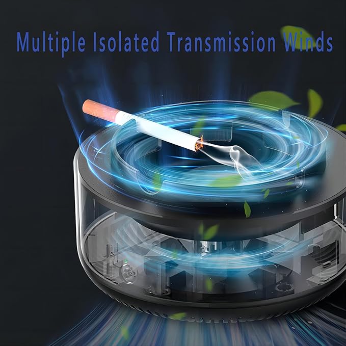 Smokeless Ashtray, 2 in 1 Air Purifier Multifunctional Smokeless Ashtrays with Filter, Purifier Ashtrays for Cigarettes Car Indoor (Green)