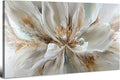 Flower Wall Art Vintage White Floral Canvas Pictures Abstract Blooming Flower Prints Painting Large Abstract Botanical Blossom Wall Decor Elegant Artwork Bedroom Living Room Decoration 29.53x57.87"