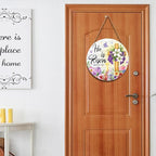 Harooni Easter Decorative Sign, 12x12in Modern Wooden Door Mount, Pastel, Bright, He is Risen, Twine, Rope