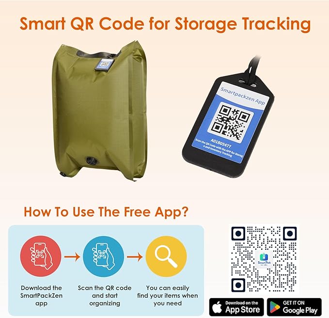 Vacuum Storage Bags with Electric Pump & Hand Compression, 4 Pack Heavy Duty Vacuum Seal Bags for Clothing, Bedding, Space Saver Bags Includes Smart QR Code for Inventory Tracking