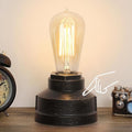 Small Touch Control Table Lamp Base, Industrial Touch Light Vintage Edison Bulb Base, Dimmable Bedside Nightstand Accent Light for Living Room Bedroom, Antique Steampunk Style