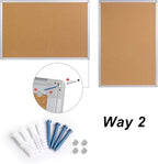 2-Pack Cork Board Bulletin Board 24 x 18, Silver Aluminium Framed Corkboard, Office Board for Wall Cork, Large Wall Mounted Notice Pin Board for Home, Office and School