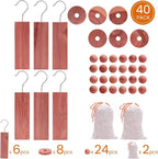 Homode Cedar Blocks for Clothes Storage, Cedar Wood Chips and Balls for Closets and Drawers, Fresh Scented Sachets, 40 Pack