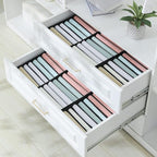 Qozary 4 Pack Drawer Organizers for Clothing, 10 Grids Foldable Dresser Drawer Organizers, Clothes Organizer for Folded Clothes, T-shirt, Tank Tops, Camisoles, Underwear, Leggings, Baby Clothes
