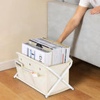 KEEGH Magazine Holder with 3 Pockets, Large Capacity Magazine Rack for Magazines, Books, Newspapers Magazine Basket for Living Room, Office, Study, Bedroom