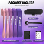 WHATAFIT Resistance Bands,Pull Up Assist Bands Set with Handles, Exercise & Workout Bands with Door Anchor for Men & Women – Home Fitness Equipment for Strength Training, Stretching