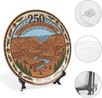 250th Anniversary Decorative Plates 10 Inch Patriotic Decorations Nature Theme Commemorative Plates with Stand Memorial Day 4th of July Veterans Day Home & Office