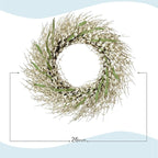 26 Inch Spring Wreaths for Front Door, Large Artificial Forsythia Flowers Wreath, Spring Summer Floral Wreath All Season for Home, Wall, Window, Porch, Wedding, Farmhouse Decor (White)