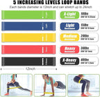 23 Pack Resistance Bands Set Workout Bands, 5 Stackable Exercise Bands 5 Loop Resistance Bands 2 Core Sliders, Door Anchor Handles Ankle Straps Carry Bag Instant Cooling Towel Wrist Wraps