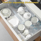 8 Pcs Drawer Dividers for Clothes, 3.15" High 11.34"-19.69" Adjustable Expandable Dresser Drawer Organizer, Clear Plastic Separators for Dresser, Baby Clothing (8, white‌)