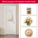 ESFUN Black Wreath Hanger for Front Door, Metal Wreath Hooks Holder Over The Door Wreath Hanger for Hanging Christmas Decorations Xmas Decor (2 Pack-White, 12 Inch)