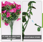 Fake Artificial Hanging Flowers for Outdoor, 2 PCS Silk Morning Glory Faux Flowers with Eucalyptus Leaves,Realistic Hanging Plants for Wedding Home Office Garden Decor