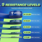 LEEKEY Resistance Bands, Exercise Bands with Handles,Pull Up Assist Bands - Band Set with Door Anchor - Bands for Working Out,Band for Men and Women Fitness Training,Home Workouts