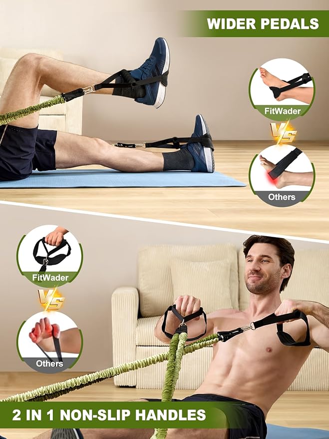 Pilates Bar Kit with Resistance Bands,260LBS Heavy Duty Resistance Bands for Working Out, Strength Pilates Equipment with Handles Door Anchor, Versatile Pilates Kit for Man Woman Full-Body Workouts