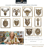 JJALIGHTS Exquisite Resin Animal Head Wall Sculpture (Gift Metal Frame) - Imitation Copper Vintage Decor for Living Room, Bedroom & Office | Decorative Wall Hanging Art