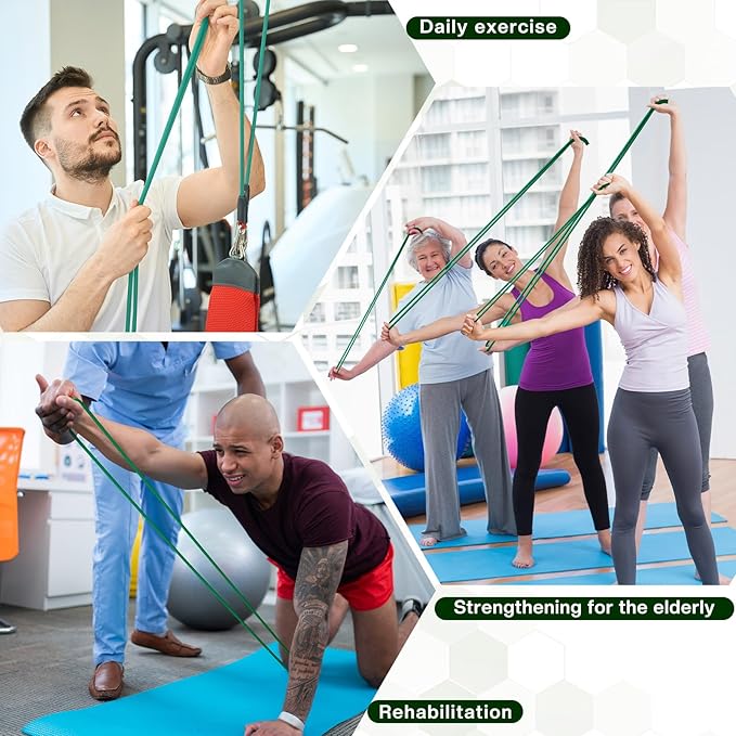 1 Roll Resistance Tubes Exercise Tubing 50ft Exercise Bands Tubing for Therapy, Lower Pilates, Home Workouts, Rehab Core