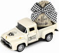 Metal Coffee Truck with Burlap Sack Vintage Pickup for Farmhouse Kitchen Decor Coffee Station Home Bar Accessories