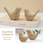 2PCS Small Birds Statues, Modern Home Decor Bird Sculptures, Animal Figurines Decorative Ornaments for Living Room, Bedroom, Office Desktop, Bookshelf, Coffee Table, Cabinets, Gifts for Bird Lovers