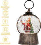Santa Snow Globe Christmas Snow Globe Lantern with 6-Hour Timer, Light up Christmas Decorations Indoor, Glitter Musical Snow Globe, USB/Battery Powered Santa Claus Cardinal Christmas Tree