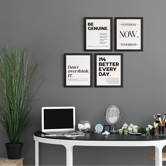 DSHFG Motivational Pictures Office Wall Decor Prints Set of 4, Inspirational Motivational Wall Art Decor Retro Posters Prints for Office Home Decor, 8x10 Unframed