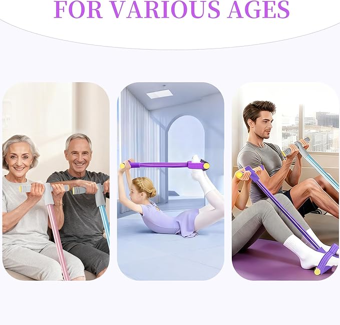 Pedal Resistance Bands with Handles, Durable 6-Tubes Multifunction Pedal Resistance Band, Natural Rubber Foot Pedal Resistance Bands, Fitness Resistance Bands for Abdomen, Waist, Arm, Leg