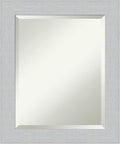 Amanti Art White Wall Mirror 24x20 Shiplap White Rectangle Bathroom Mirror for Wall Decor Living Room, Small Cottage Wood Frame, Hangs Horizonally and Vertically, Bathroom Decor, Beveled Edge