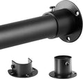 Closet Rods for Hanging Clothes, 1.3 Inch Diameter Heavy Duty Closet Rod 17-64 Inch Adjustable, Metal Closet Poles for Hanging Clothes, Matte Black Bar for Closet, Wardrobes, Bathroom, Windows