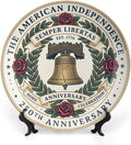 250th Anniversary Decorative Plates 10 Inch Vintage Liberty Bell Patriotic Decorations Commemorative Plates with Stand Memorial Day 4th of July Veterans Day Home & Office