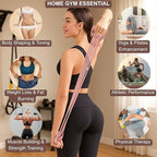 Resistance Bands with Handles - 8 Tube Adjustable Figure 8 Exercise Bands Set for Women & Men, Heavy Duty Workout Bands for Home Gym, Physical Therapy, Strength Training & Full Body Fitness