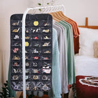Bloss Hanging Jewelry Organizer and storage for Closet With 80 Pockets,Earring Organizer Hanging Holder Storage for Women Gift,Jewelry Organizer for Closet, Wall, Door-Black