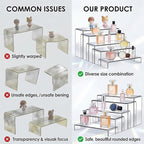 Fixwal 10pcs 2 Set Acrylic Risers for Display Clear Perfume Organizer Stands Acrylic Display Risers for Show Figures, Cupcake, Jewelry, Toys, Perfume and More (Large Size)