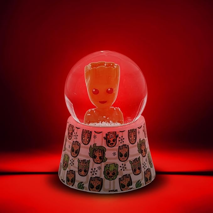 Marvel Studios Guardians of The Galaxy Groot 3-Inch Mini Light-Up Snow Globe