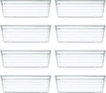 Backerysupply Clear Plastic Drawer Organizer Tray for Vanity Cabinet (6"×3"×2" Set of 8) Storage Tray for Makeup, Kitchen Jewelries and Gadgets