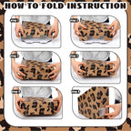 AmazingSpark Set of 4 Leopard Print Magazine Holder Decorative Foldable Magazine Storage Boxes with Acrylic Label Holders Coquettish Boho Organizer for Office Home Organization Storage