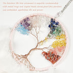 Pretty Jolly Rainbow Tree of Life Dream Catcher Wall Decor with Healing Crystal Stone Handmade Colorful Feather Dream Catchers Decoration Wall Hanging Bedroom Living Room Wedding Party Gift-25.6"