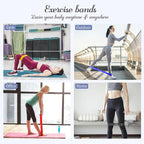 VEICK Resistance Loop Exercise Bands, Elastic Workout Bands for Men Women, Set of 5 Different Resistance Levels Stretch Band for Home Fitness Stretching Strength Training