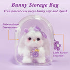 Small Funny Bunny Handmade Crochet Plush Rabbit,Positive Cute Fluffy Gifts for Coworker, Best Friend,Teacher, Mom. (Purple)
