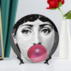 Lina Cavalieri Plate, Wall Decorative Plate, Mysterious Face Plate Wall Hanging Decoration,Including Bracket And Special Spring HooK,style-12,10inch