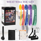 Resistance Bands for Working Out, Pull Up Assistance Bands, Exercise Workout Bands for Men & Women, Gym Bands with Door Anchor & Handle, Stretching Bands for Physical Therapy, Muscle Training