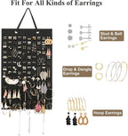 Hanging Earrings Organizer & Holder - 20 Hooks, Holds Up To 300 Pairs, Compact Design, Soft Material, Earring Hanger & Display for Women & Girls - 1 Pack