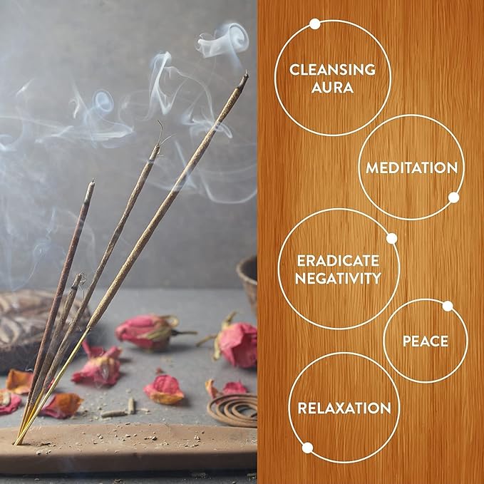 HEM Premium Sandalwood Masala Incense Sticks | Soothing Aroma, Air Purifier for Meditation | Aromatherapy Incense For Anxiety & Stress Relief | Gift Set | Pack of 12 (15 gms each)