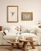 VIYYIEA Vintage Gold Framed Wall Art for Living Room, Birds Canvas Prints Home Decor, Sketch Painting Picture, Bedroom Wall Decor Gifts for Friends or Family -【Hummingbird】-(24L x 16W)