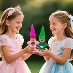 Retro Vintage Lucky Troll Dolls Assorted Hair Colors Chromatic Adorable for Collections, School Project, Arts and Crafts, Party Favors (Pink)