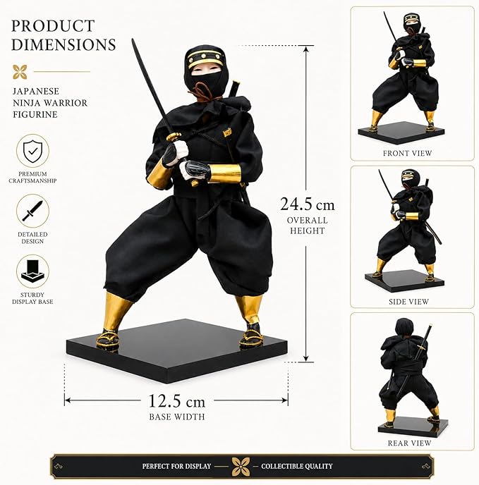 LUOZZY Japanese Figure Desktop Ornaments Japanese Samurai Warrior Statue Ornament Collectible Figurine Doll Home Desktop Decoration