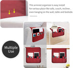 Sofa Armrest Organizer, Remote Control Holder for Recliner Couch, Arm Chair Caddy with 5 Pockets for Magazine, Tablet, Phone, iPad